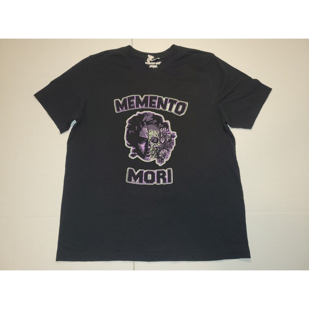 Refracted Wolf Apparel Momento Mori‎ Mens Size XL Black Purple Green Flag
